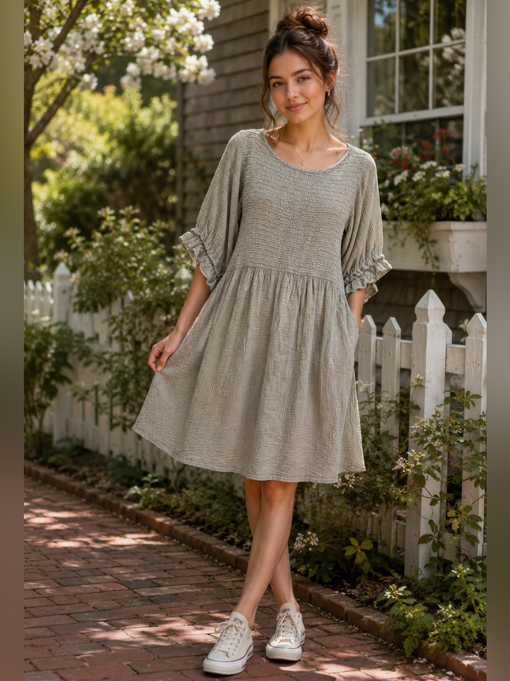 Three Bird Nest NWT Cotton Gauze Babydoll Dress S